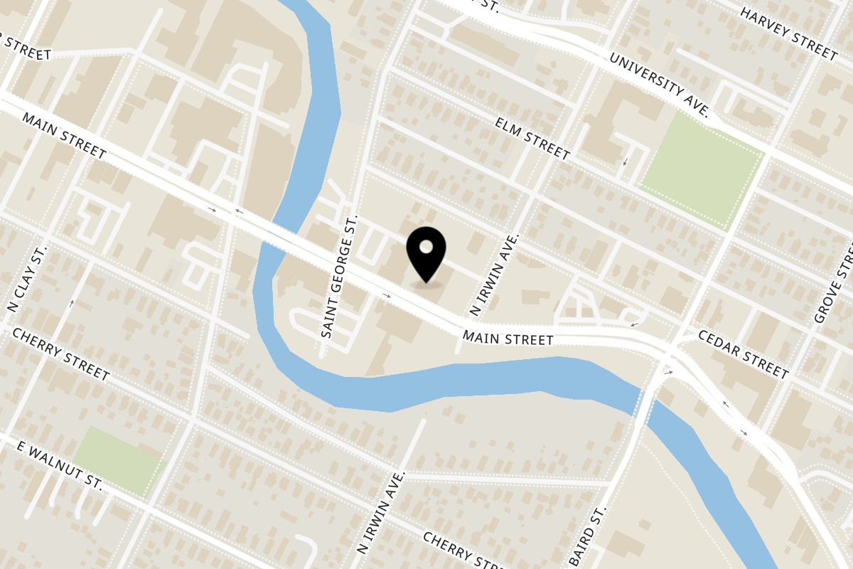 Map showing the location of Main Street Bourbon Room on 1279 Main St in Green Bay